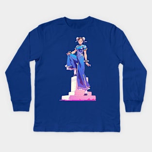 chun li Kids Long Sleeve T-Shirt